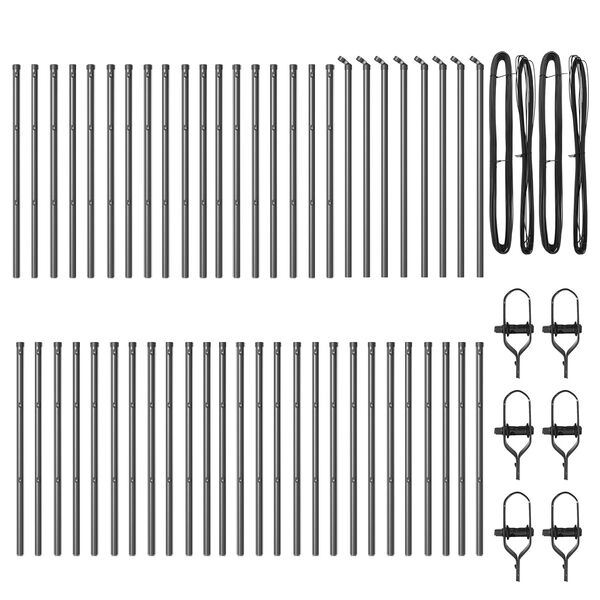 vidaXL Poste de Cerca 52 pcs Cinzeto 3,2 x 3,2 x 100 cm