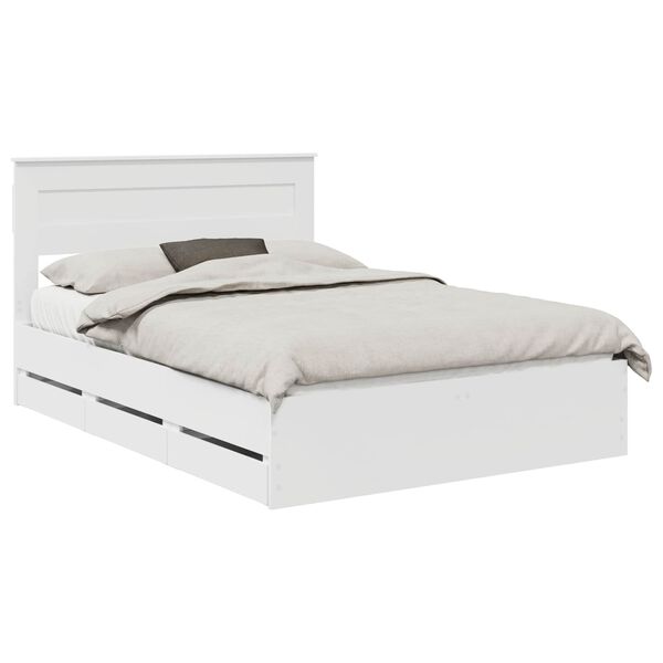 vidaXL Estrutura da Cama Branco 160 x 200 cm Madeira de Engenharia