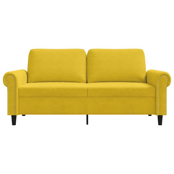vidaXL Sof&aacute; de 2 lugares veludo 140 cm amarelo