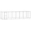vidaXL Canil de exterior 16,94 m&sup2; a&ccedil;o galvanizado