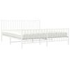 vidaXL Estrutura de cama com cabeceira e p&eacute;s 183x213 cm metal branco