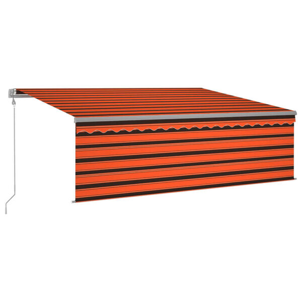 vidaXL Toldo autom. LED e sensor de vento 4,5x3 m laranja e castanho
