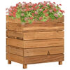 vidaXL Vaso/floreira 50x40x55 cm madeira de teca reciclada e a&ccedil;o