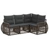 vidaXL Conjunto de Sof&aacute; de Jardim 4 pcs Cinza e Cinza Escuro vime PE