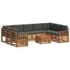 vidaXL Conjunto de Sof&aacute;s para Exterior 10 unid. Natural e Antracite