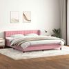 vidaXL Cama com molas/colch&otilde;es 180x220 cm veludo rosa