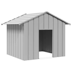 vidaXL Casota para c&atilde;es com telhado 131x101x102 cm a&ccedil;o galvanizado