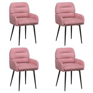 vidaXL Cadeiras de Jantar 4 unid. Veludo Rosa 59 x 59,5 x 90 cm