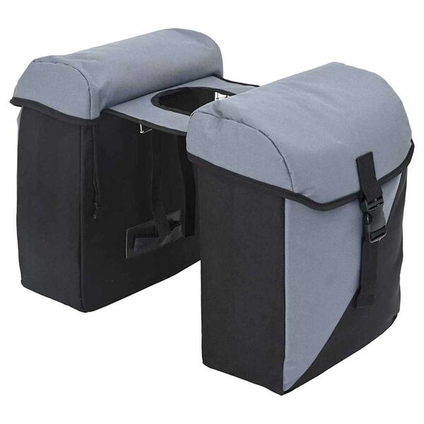 vidaXL Bolsa de Bicicleta Preto e Cinza 15.5 x 31.5 x 40 cm Poliéster
