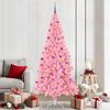 vidaXL &Aacute;rvore de Natal com 300 LEDs com suporte Rosa 210 cm PVC