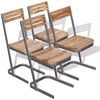 vidaXL Cadeiras de jantar 4 pcs madeira teca maci&ccedil;a