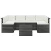vidaXL 7 pcs conjunto lounge de paletes + almofad&otilde;es madeira de pinho