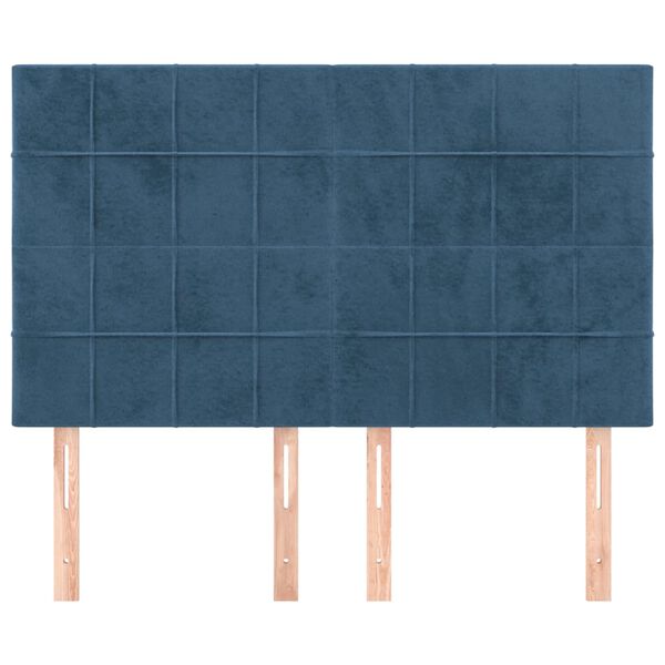 vidaXL Cabeceira Azul Escuro 144x5x118/128 cm Veludo