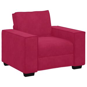 vidaXL Poltrona 100x78x84 cm veludo vermelho-tinto