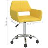 vidaXL Cadeira de jantar girat&oacute;ria tecido amarelo