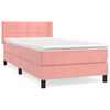 vidaXL Cama com molas/colch&atilde;o 90x200 cm veludo rosa