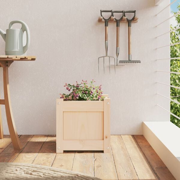 vidaXL Vaso/floreira de jardim 31x31x31 cm madeira de pinho maci&ccedil;a
