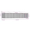 vidaXL Jaula para c&atilde;o com telhado/porta 8x2x2 m a&ccedil;o galvanizado cinza