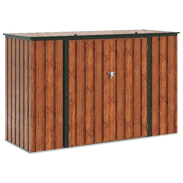 vidaXL Caixa de Armazenamento para Jardim Castanho 214 x 82 x 132 cm