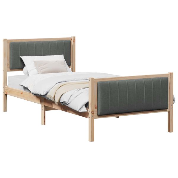 vidaXL Estrutura da cama castanho e cinzento-escuro 90 x 200 cm