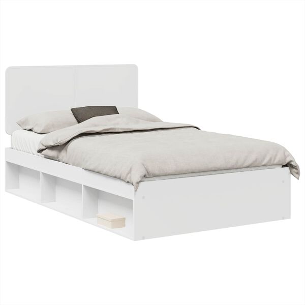 vidaXL Estrutura da Cama com cabeceira Branco 120 x 190 cm