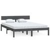 vidaXL Estrutura de cama 140x190 cm pinho maciço cinzento