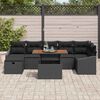 vidaXL Conjunto de Sof&aacute; de Jardim 8 pcs Preto vime PE