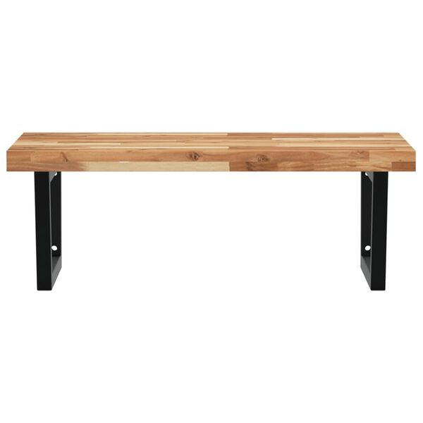 vidaXL Prateleira de parede p/ lavat&oacute;rio a&ccedil;o/madeira de ac&aacute;cia maci&ccedil;a