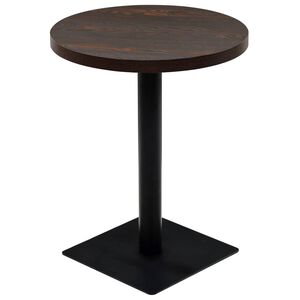 vidaXL Mesa bistr&ocirc; em MDF e a&ccedil;o redonda 60x75 cm cinzento escuro