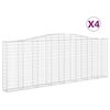 vidaXL Cestos gabi&atilde;o arqueados 4pcs 400x30x140/160cm ferro galvanizado