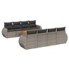 vidaXL 9 pcs conjunto sof&aacute;s p/ jardim com almofad&otilde;es vime PE cinzento