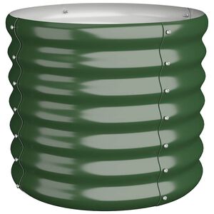 vidaXL Vaso/floreira de jardim a&ccedil;o galvanizado 40x40x36 cm verde
