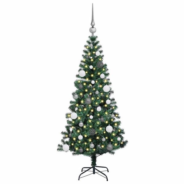 vidaXL &Aacute;rvore de Natal Artificial Pr&eacute;-iluminada Verde 150 cm