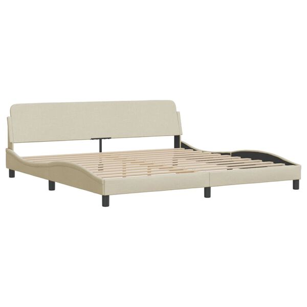 vidaXL Cama com colch&atilde;o Hvar 200x200 cm tecido cor creme