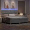 vidaXL Cama Box Spring LED Cinzento-claro 200 x 200 cm tecido