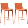 vidaXL 3 pcs conjunto de bar couro artificial laranja
