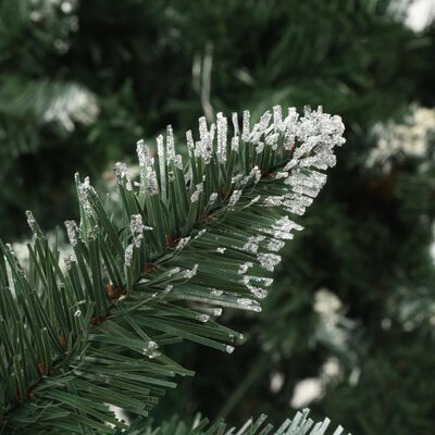 vidaXL Árvore de Natal artificial com pinhas e brilho branco 150 cm