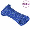 vidaXL Corda de barco 5 mm 500 m polipropileno azul