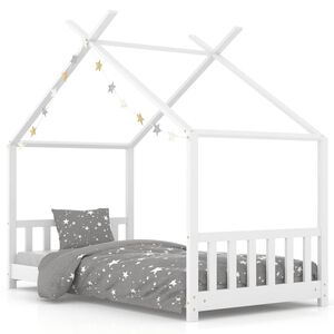 vidaXL Estrutura de cama para crian&ccedil;as 80x160 cm pinho maci&ccedil;o branco