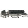vidaXL 6 pcs conjunto lounge de jardim c/ almofad&otilde;es vime PE cinzento