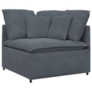 vidaXL M&oacute;dulo de sof&aacute; canto com almofadas 100 cm cinzento-escuro