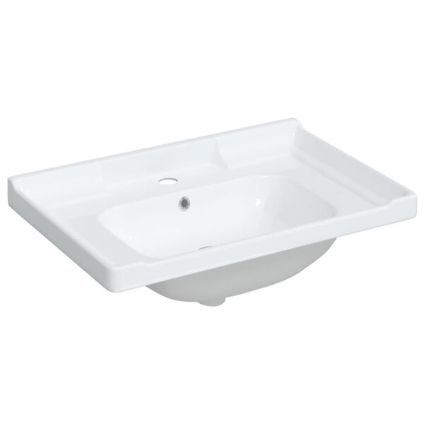 vidaXL Lavat&oacute;rio casa de banho retangular 71x48x23 cm cer&acirc;mica branco