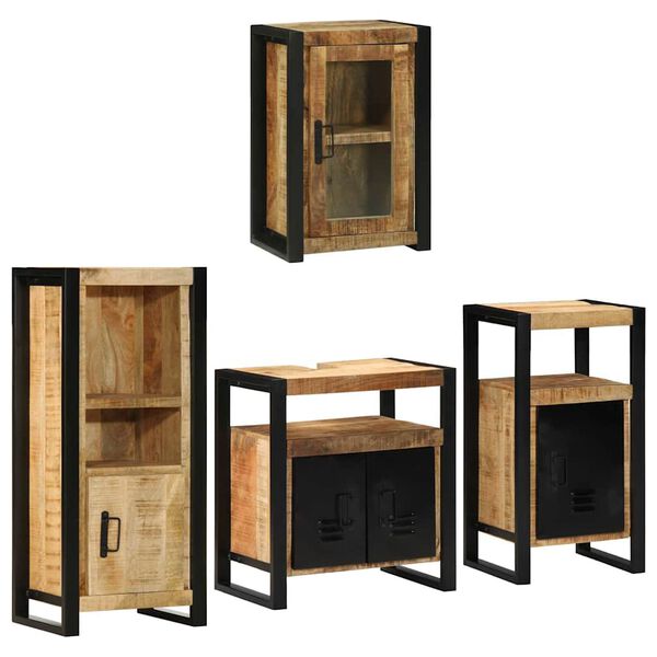 vidaXL Conjunto de M&oacute;veis para Banheiro Montado na parede 4 pcs