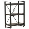 vidaXL Estante com 3 prateleiras 60x30x80 cm mangueira maci&ccedil;a preto