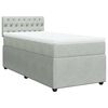 vidaXL Cama com molas/colch&atilde;o 100x200 cm veludo cinza-claro