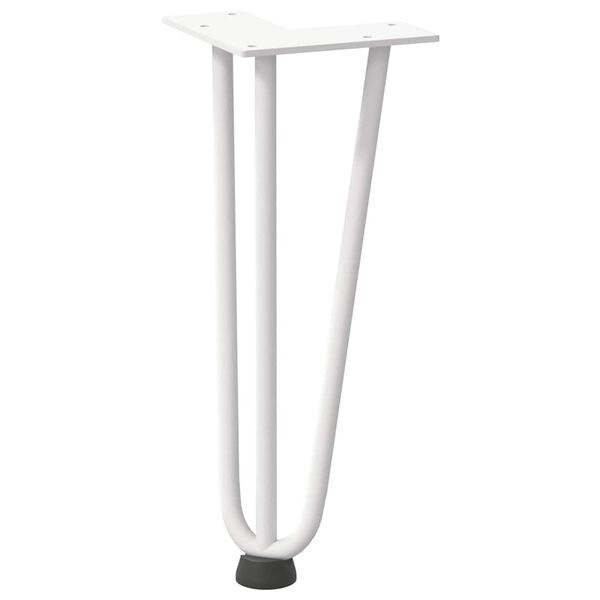 vidaXL Pernas de grampo para mesa de centro 4 pe&ccedil;as, branco, 30 cm, a&ccedil;o maci&ccedil;o