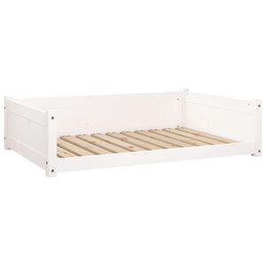 vidaXL Cama para c&atilde;es 105,5x75,5x28 cm madeira de pinho maci&ccedil;a branco