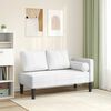 vidaXL Chaise longue com almofadões couro artificial branco