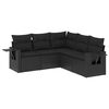vidaXL 5 pcs conjunto sof&aacute;s de jardim com almofad&otilde;es vime PE preto