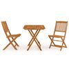 vidaXL 3 pcs conjunto jantar dobr&aacute;vel p/ jardim madeira ac&aacute;cia maci&ccedil;a